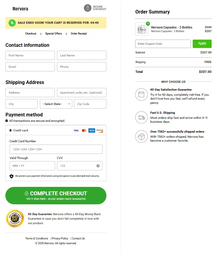 Nervora- Secure Page
